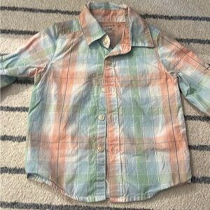 Carter's Pastel Plaid Button Down Shirt